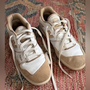 New Balance White and tan 550 Sneakers